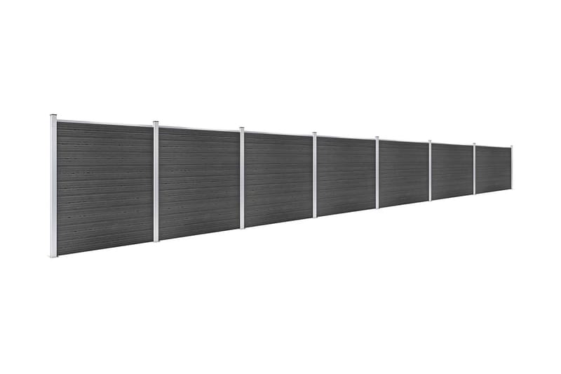 hegnspanelsæt 1218x186 cm WPC sort - Sort - Havemøbler - Solafskærmning - Markiser - Balkonmarkise