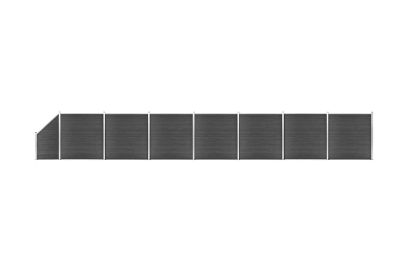 hegnspanelsæt 1311x(105-186) cm WPC sort - Sort - Balkonmarkise - Markiser - Terrassemarkise