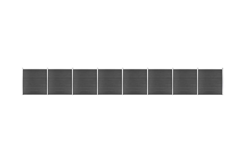 hegnspanelsæt 1391x186 cm WPC sort - Sort - Balkonmarkise - Markiser - Terrassemarkise