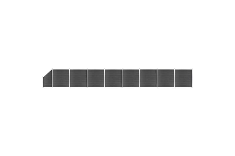 hegnspanelsæt 1484x(105-186) cm WPC sort - Sort - Terrassemarkise - Markiser - Balkonmarkise