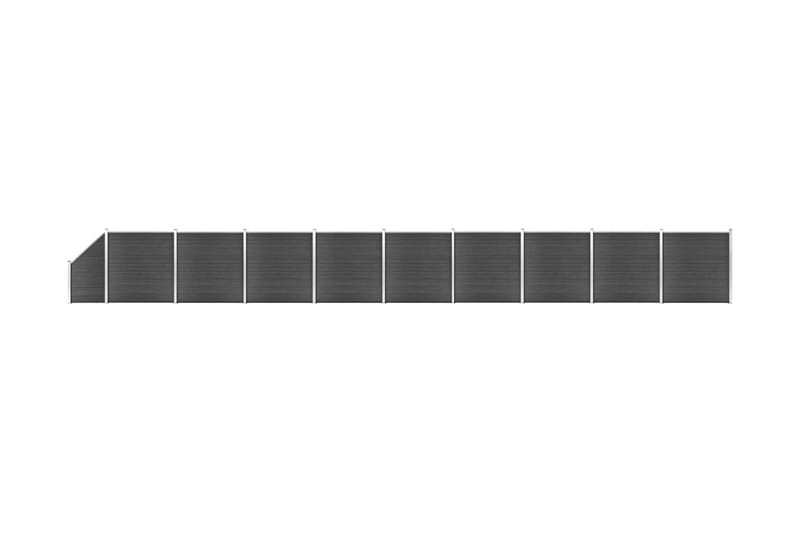 hegnspanelsæt 1657x(105-186) cm WPC sort - Sort - Balkonmarkise - Markiser - Terrassemarkise