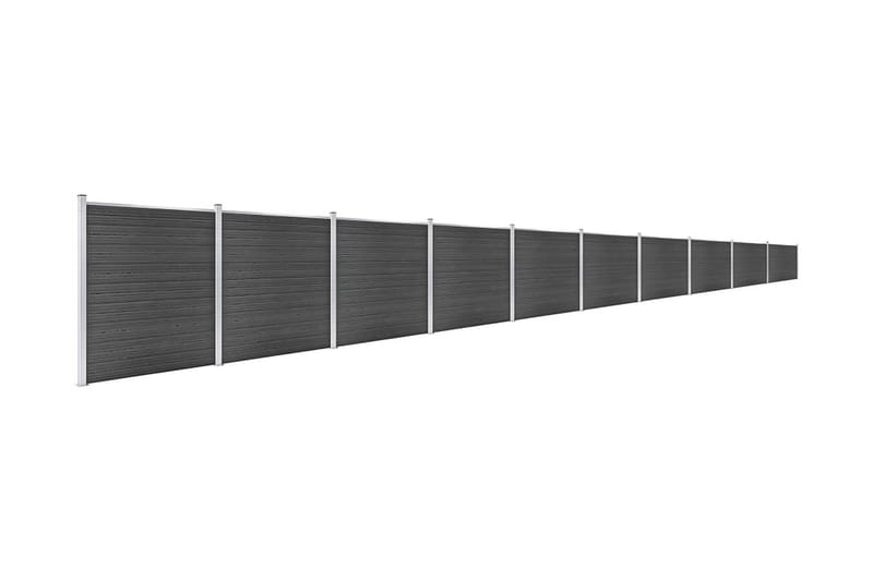 hegnspanelsæt 1737x186 cm WPC sort - Sort - Havemøbler - Solafskærmning - Markiser - Balkonmarkise