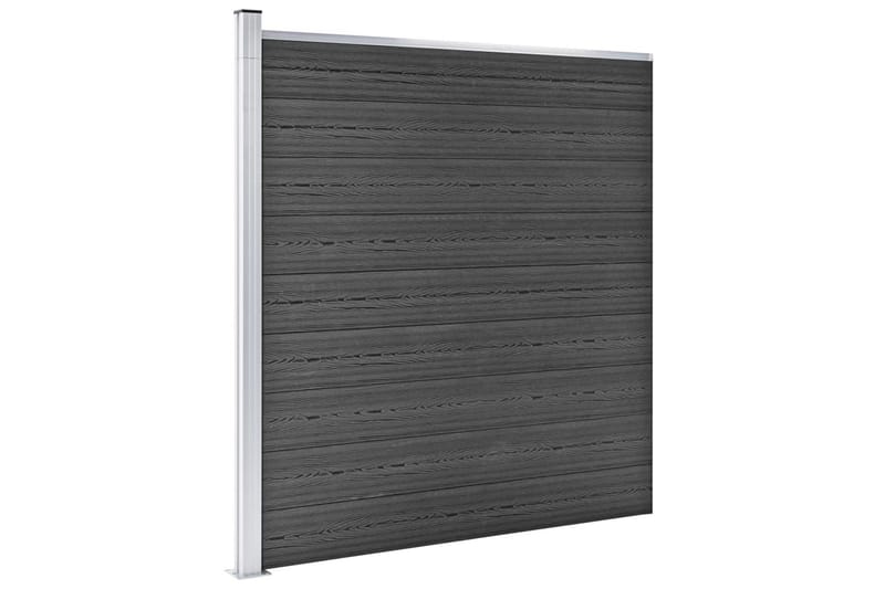 hegnspanelsæt 1737x186 cm WPC sort - Sort - Havemøbler - Solafskærmning - Markiser - Balkonmarkise
