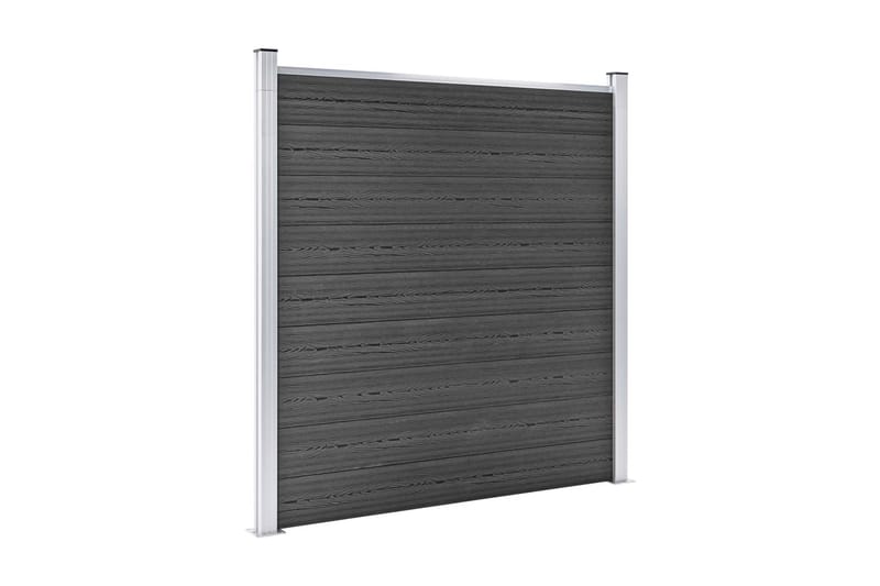 hegnspanelsæt 353x186 cm WPC sort - Sort - Havemøbler - Solafskærmning - Markiser - Balkonmarkise