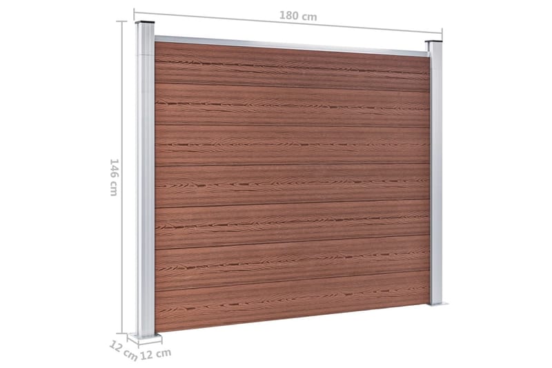 hegnspanelsæt 526x146 cm WPC brun - Brun - Havemøbler - Solafskærmning - Markiser - Balkonmarkise