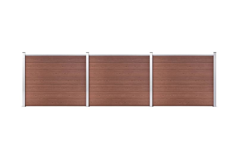 hegnspanelsæt 526x146 cm WPC brun - Brun - Havemøbler - Solafskærmning - Markiser - Balkonmarkise