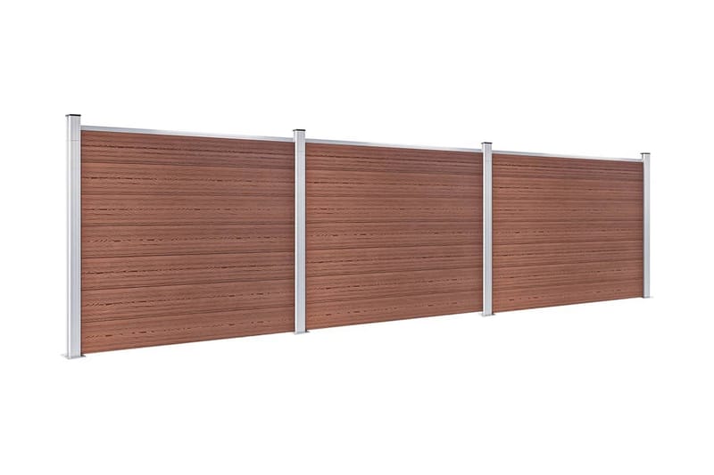hegnspanelsæt 526x146 cm WPC brun - Brun - Havemøbler - Solafskærmning - Markiser - Balkonmarkise