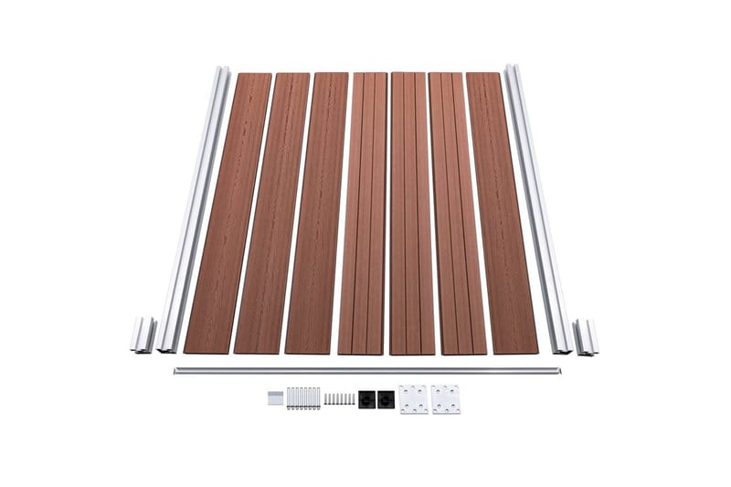 hegnspanelsæt 526x146 cm WPC brun - Brun - Havemøbler - Solafskærmning - Markiser - Balkonmarkise