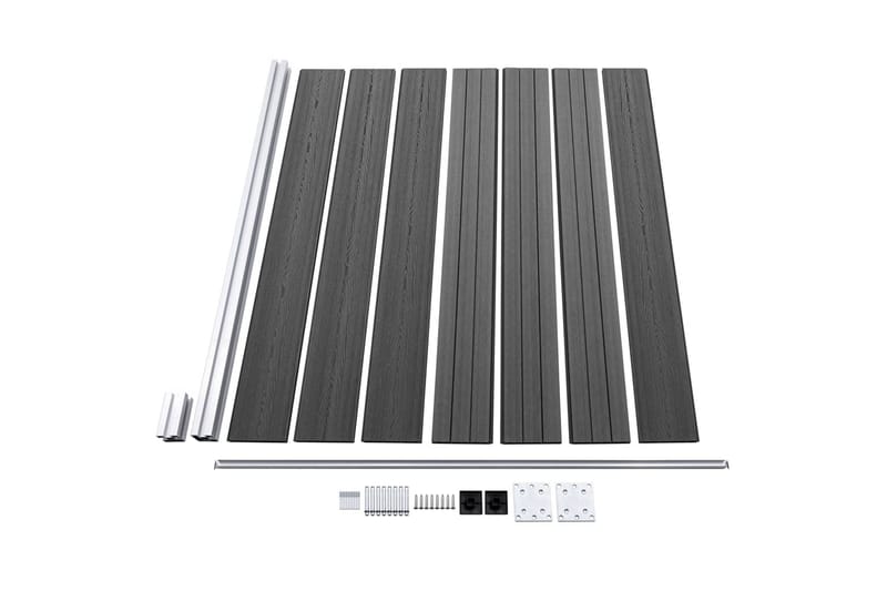 hegnspanelsæt 526x146 cm WPC sort - Sort - Havemøbler - Solafskærmning - Markiser - Balkonmarkise