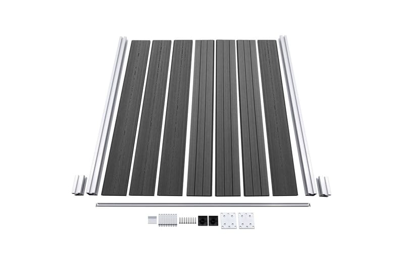 hegnspanelsæt 526x146 cm WPC sort - Sort - Havemøbler - Solafskærmning - Markiser - Balkonmarkise