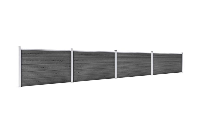 hegnspanelsæt 699x105 cm WPC sort - Sort - Havemøbler - Solafskærmning - Markiser - Balkonmarkise