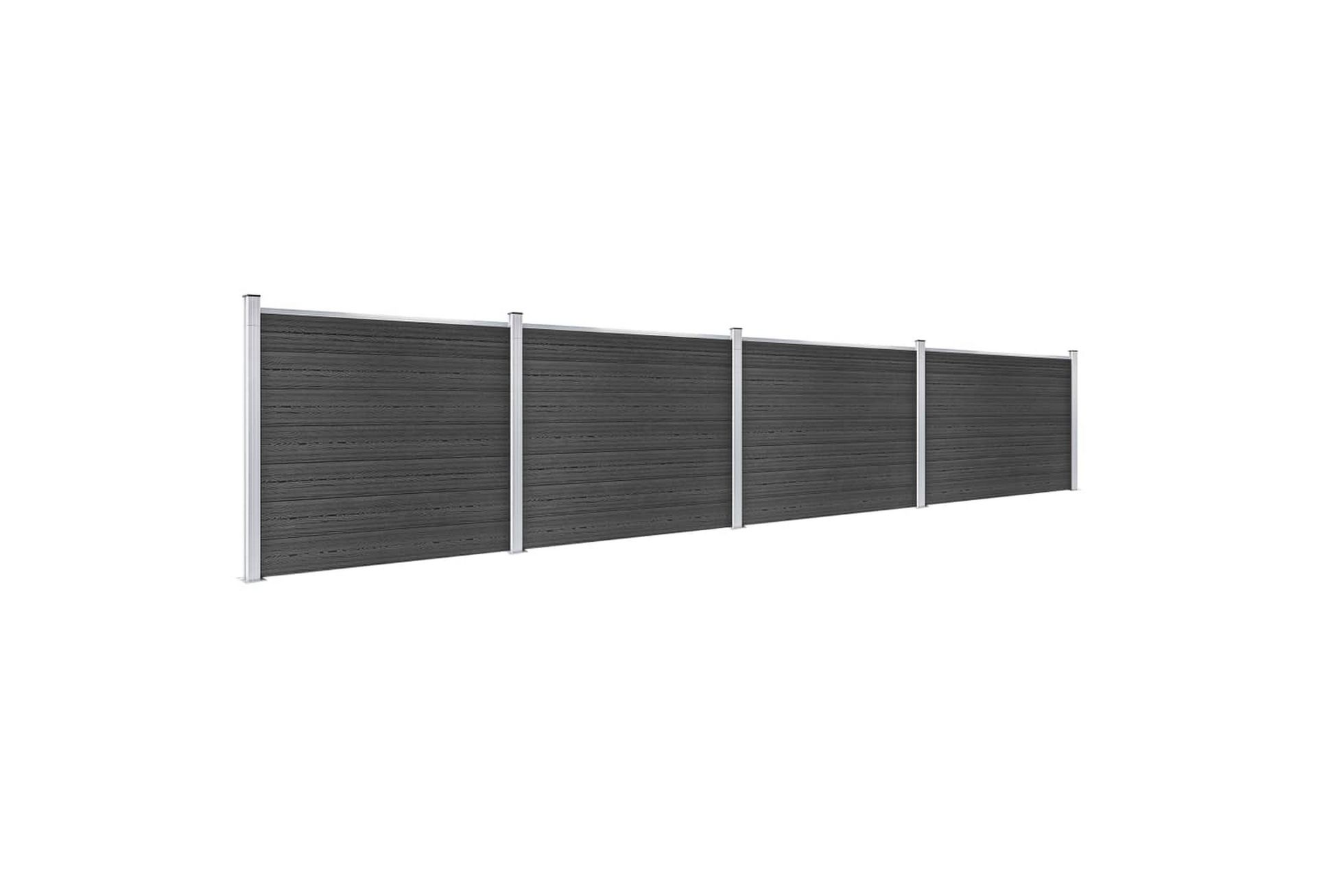 hegnspanelsæt 699x146 cm WPC grå - Grå - Havemøbler - Solafskærmning - Markiser - Balkonmarkise