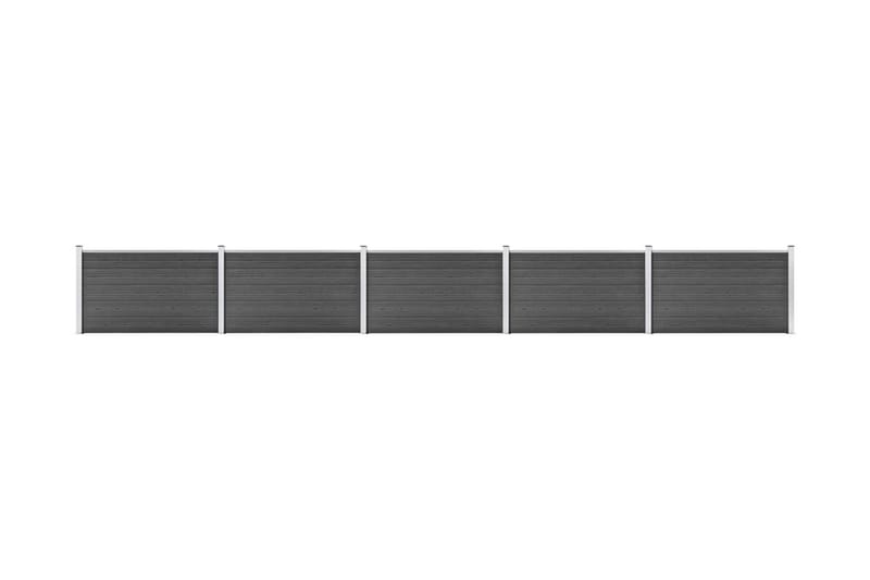 hegnspanelsæt 872x105 cm WPC sort - Sort - Balkonmarkise - Markiser - Terrassemarkise