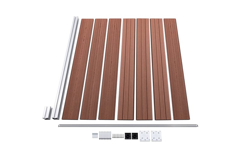 hegnspanelsæt 872x146 cm WPC brun - Brun - Havemøbler - Solafskærmning - Markiser - Balkonmarkise