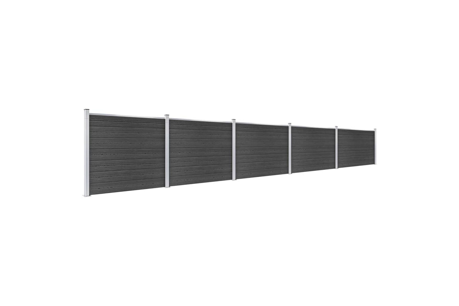 hegnspanelsæt 872x146 cm WPC grå - Grå - Havemøbler - Solafskærmning - Markiser - Balkonmarkise