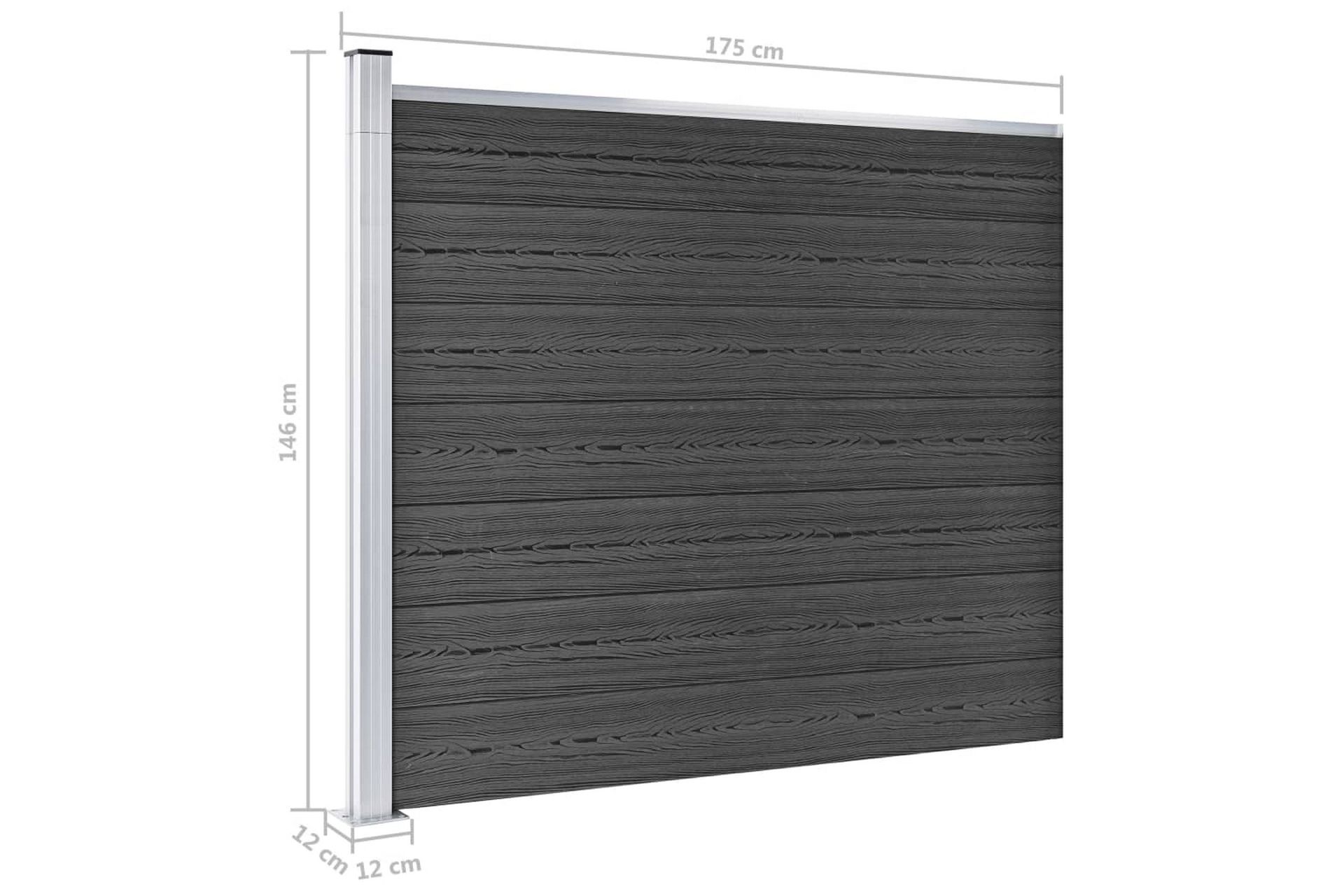 hegnspanelsæt 872x146 cm WPC grå - Grå - Havemøbler - Solafskærmning - Markiser - Balkonmarkise