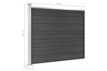 hegnspanelsæt 872x146 cm WPC grå - Grå - Havemøbler - Solafskærmning - Markiser - Balkonmarkise