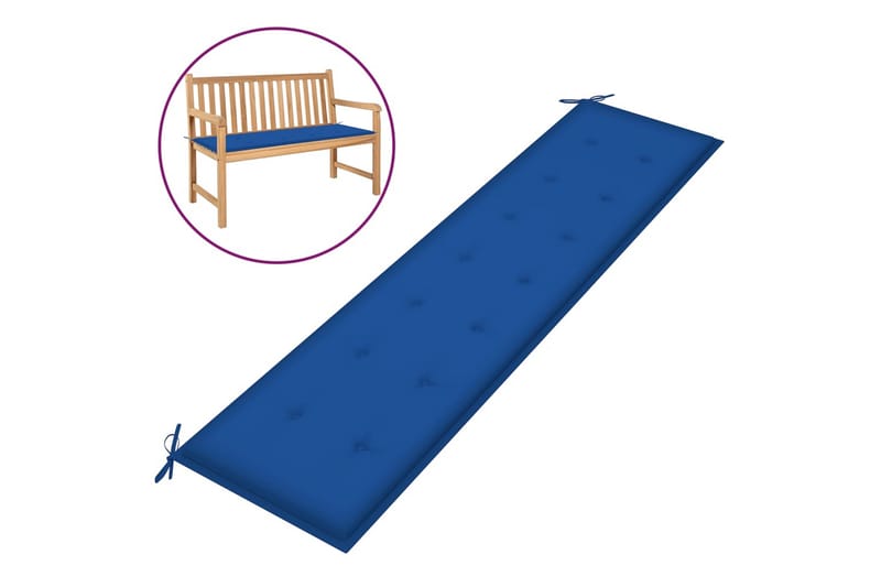 hynde til havebænk 200x50x4 cm stof kongeblå - Blå - Havemøbler - Solafskærmning - Markiser - Balkonmarkise