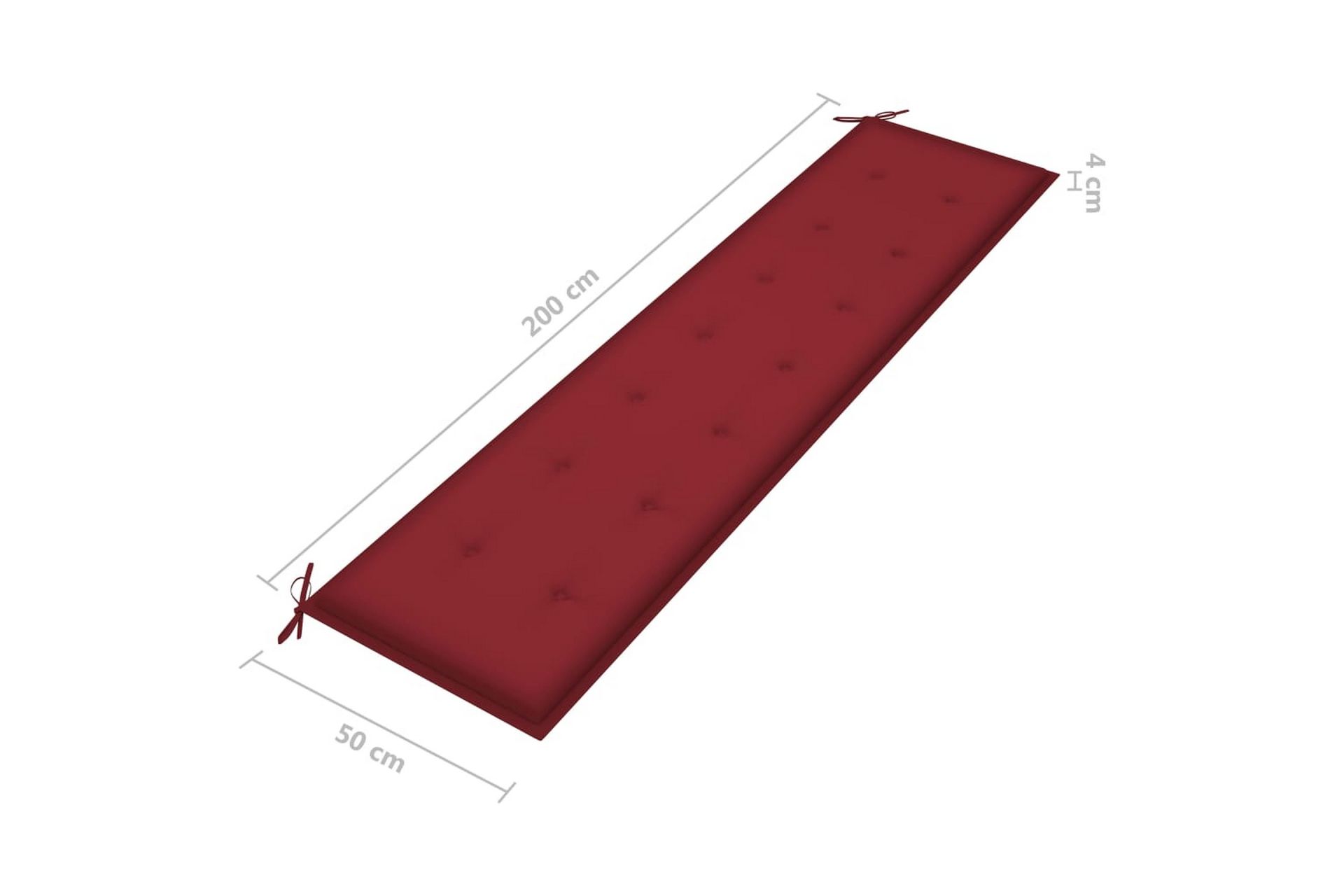 hynde til havebænk 200x50x4 cm stof vinrød - Rød - Havemøbler - Solafskærmning - Markiser - Balkonmarkise