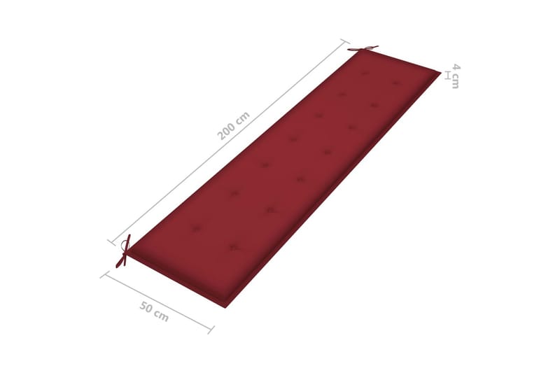 hynde til havebænk 200x50x4 cm stof vinrød - Rød - Havemøbler - Solafskærmning - Markiser - Balkonmarkise