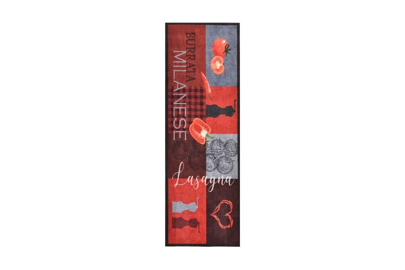 køkkenmåtte 60x180 cm vaskbar tomattryk - Rød - Havemøbler - Solafskærmning - Markiser - Balkonmarkise