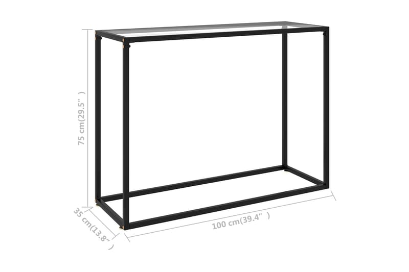 konsolbord 100x35x75 cm hærdet glas transparent - gennemsigtig - Balkonmarkise - Markiser - Terrassemarkise