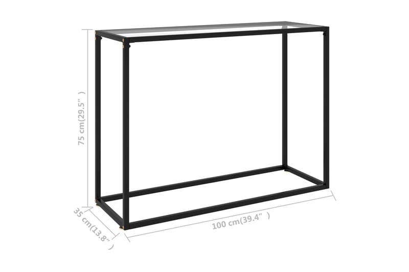 konsolbord 100x35x75 cm hærdet glas transparent - gennemsigtig - Havemøbler - Solafskærmning - Markiser - Balkonmarkise