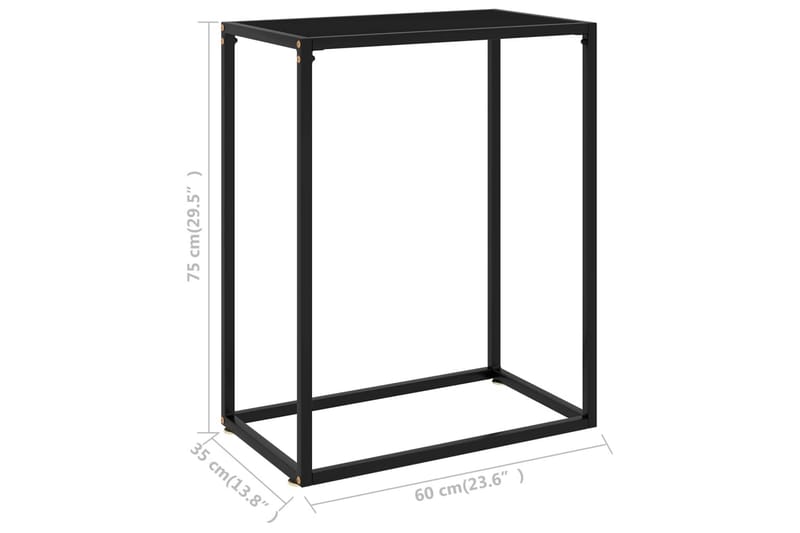 konsolbord 60x35x75 cm hærdet glas sort - Sort - Balkonmarkise - Markiser - Terrassemarkise