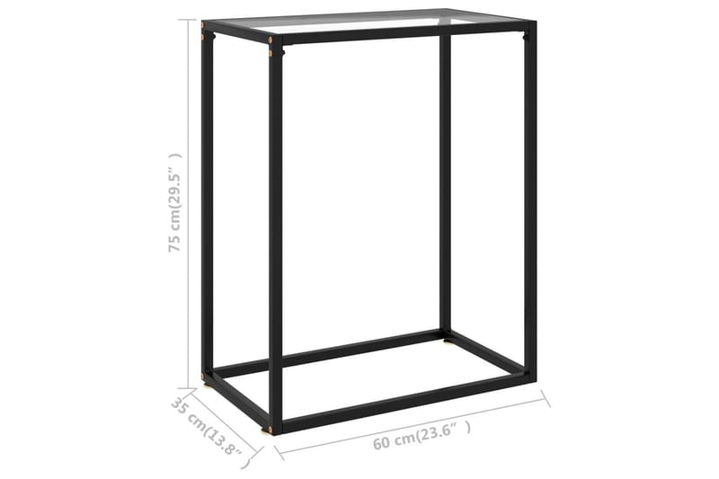 konsolbord 60x35x75 cm hærdet glas transparent - gennemsigtig - Balkonmarkise - Markiser - Terrassemarkise