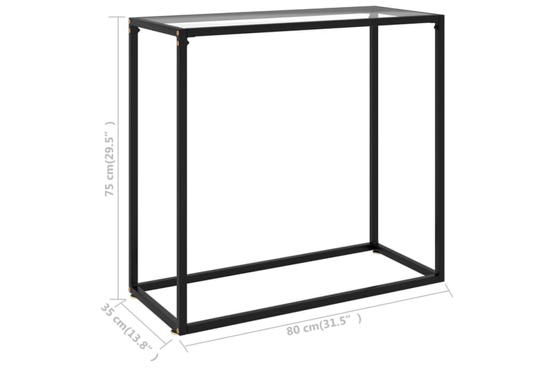 konsolbord 80x35x75 cm hærdet glas transparent - gennemsigtig - Havemøbler - Solafskærmning - Markiser - Balkonmarkise