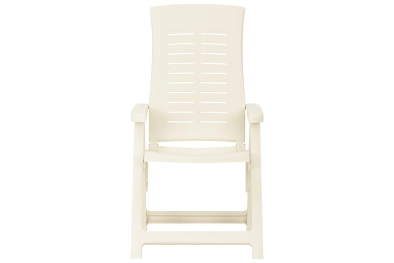 lænestole til haven 2 stk. plastik hvid - Hvid - Balkonmarkise - Markiser - Terrassemarkise