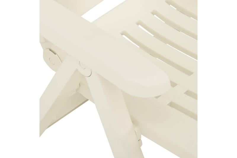 lænestole til haven 2 stk. plastik hvid - Hvid - Balkonmarkise - Markiser - Terrassemarkise