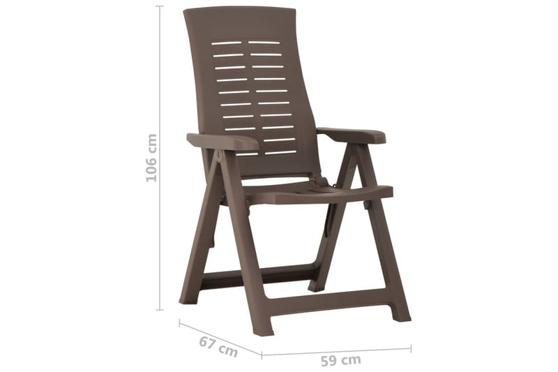 lænestole til haven 2 stk. plastik mokkafarvet - Brun - Balkonmarkise - Markiser - Terrassemarkise