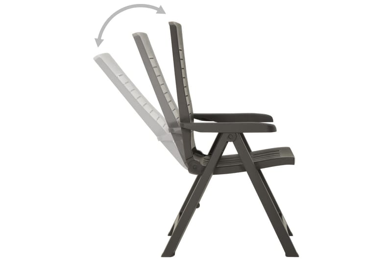 lænestole til haven 2 stk. plastik antracitgrå - Antracit - Balkonmarkise - Markiser - Terrassemarkise