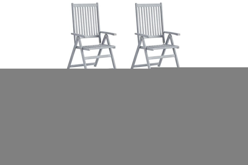 lænestole til haven 4 stk. med hynder massivt akacietræ - Grå - Balkonmarkise - Markiser - Terrassemarkise