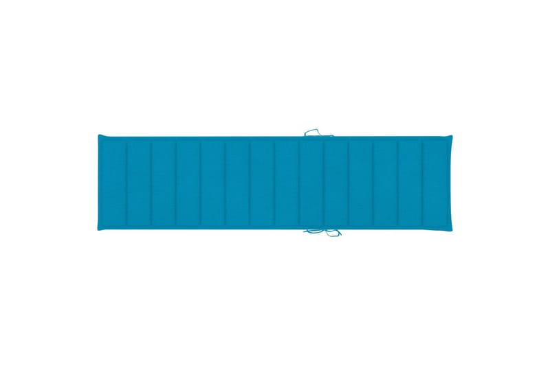 liggestol med blå hynde massivt teaktræ - Balkonmarkise - Markiser - Terrassemarkise