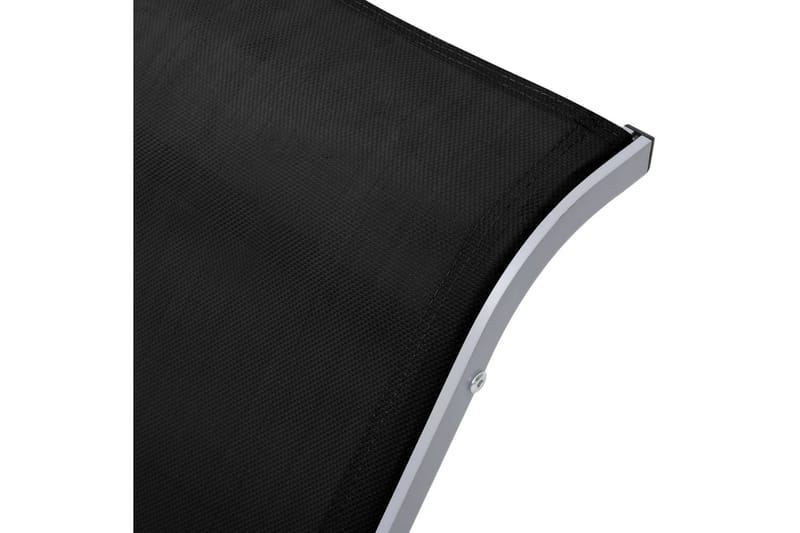liggestol textilene og aluminium sort - Sort - Balkonmarkise - Markiser - Terrassemarkise
