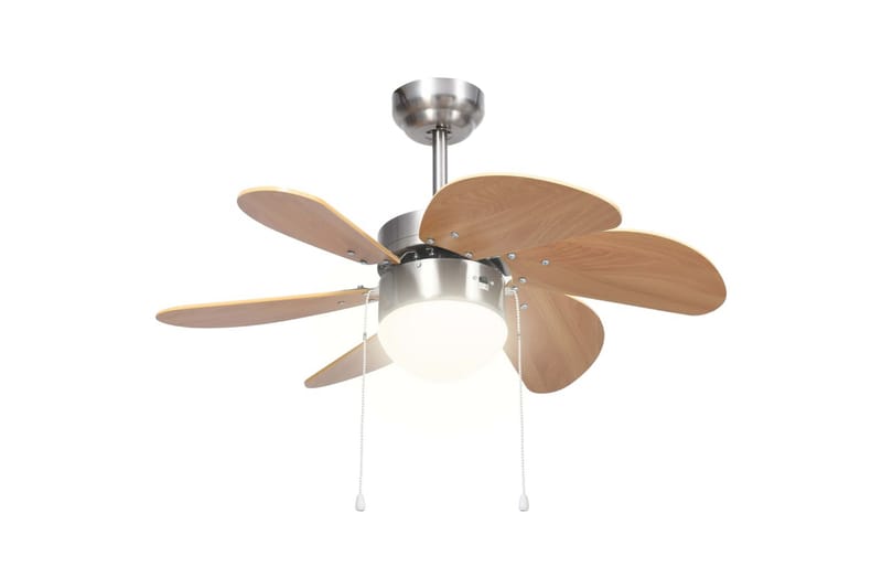 loftventilator med lampe 76 cm lysebrun - Brun - Havemøbler - Solafskærmning - Markiser - Balkonmarkise