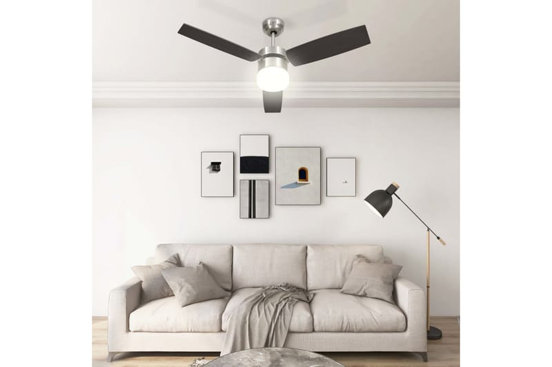 loftventilator med lampe og fjernbetjening 108 cm mørkebrun - Brun - Havemøbler - Solafskærmning - Markiser - Balkonmarkise