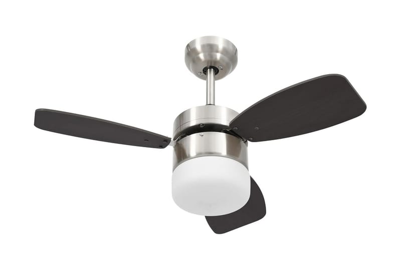 loftventilator med lampe og fjernbetjening 76 cm mørkebrun - Brun - Havemøbler - Solafskærmning - Markiser - Balkonmarkise