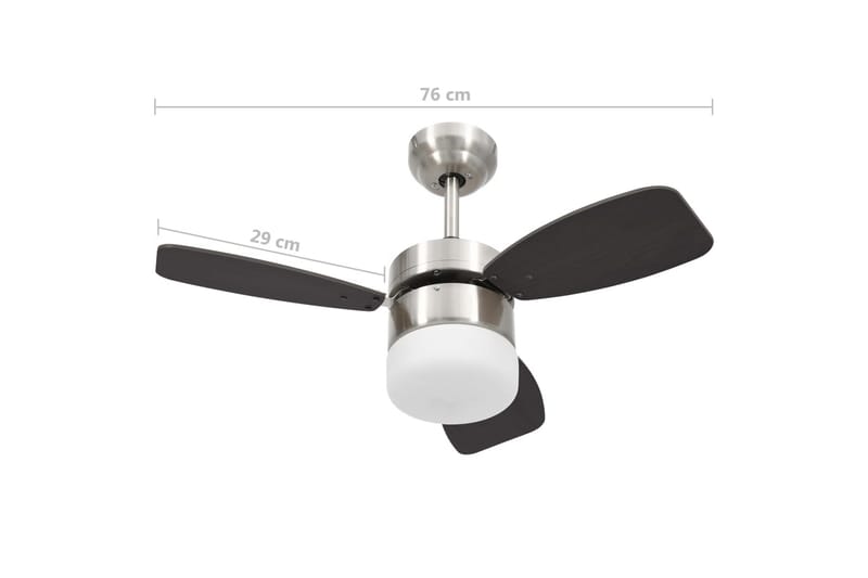 loftventilator med lampe og fjernbetjening 76 cm mørkebrun - Brun - Havemøbler - Solafskærmning - Markiser - Balkonmarkise