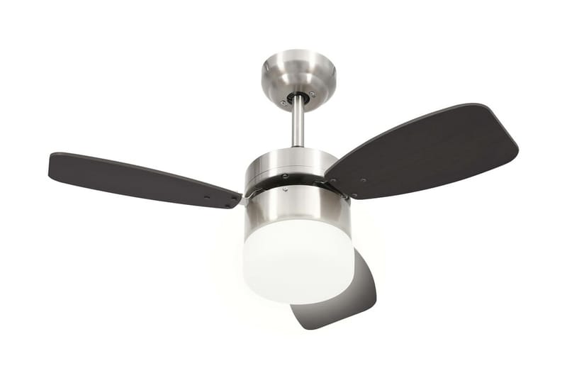 loftventilator med lampe og fjernbetjening 76 cm mørkebrun - Brun - Havemøbler - Solafskærmning - Markiser - Balkonmarkise