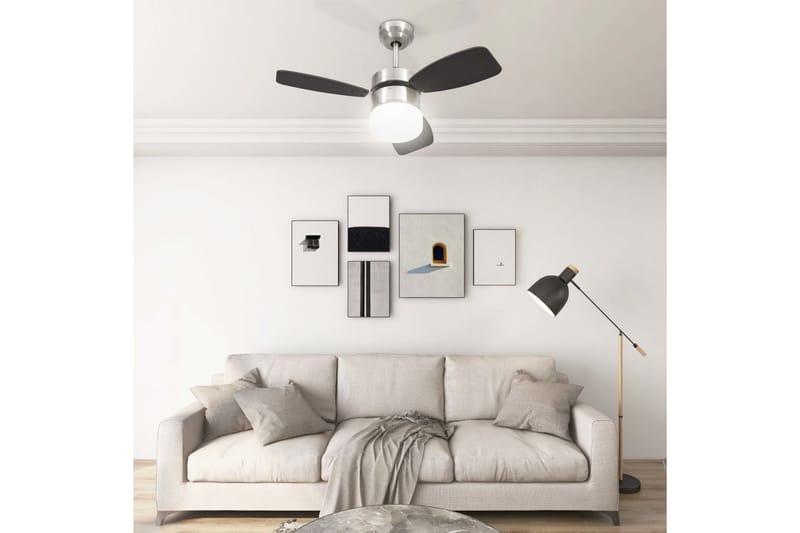 loftventilator med lampe og fjernbetjening 76 cm mørkebrun - Brun - Havemøbler - Solafskærmning - Markiser - Balkonmarkise