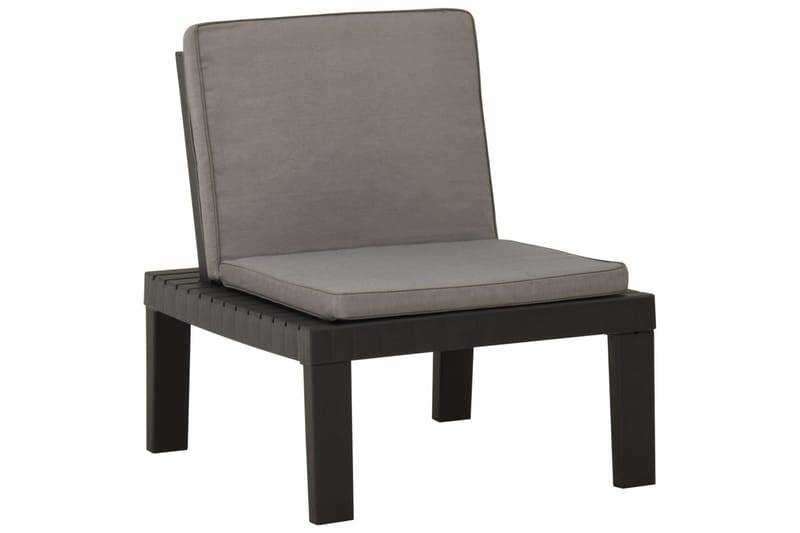 loungestol til haven med hynde plastik grå - Grå - Balkonmarkise - Markiser - Terrassemarkise