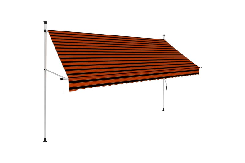 manuel foldemarkise 300 cm orange og brun - Flerfarvet - Balkonmarkise - Markiser - Terrassemarkise