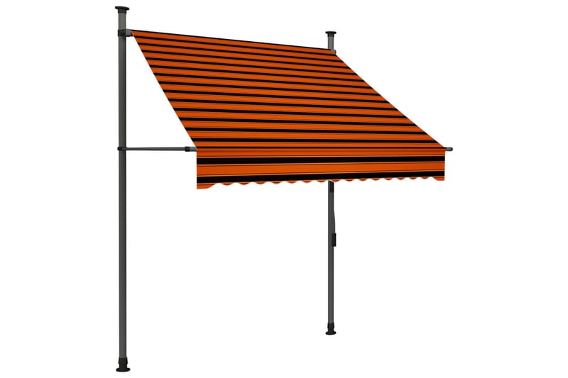 manuel foldemarkise med LED 150 cm orange og brun - Flerfarvet - Vinduesmarkise - Markiser