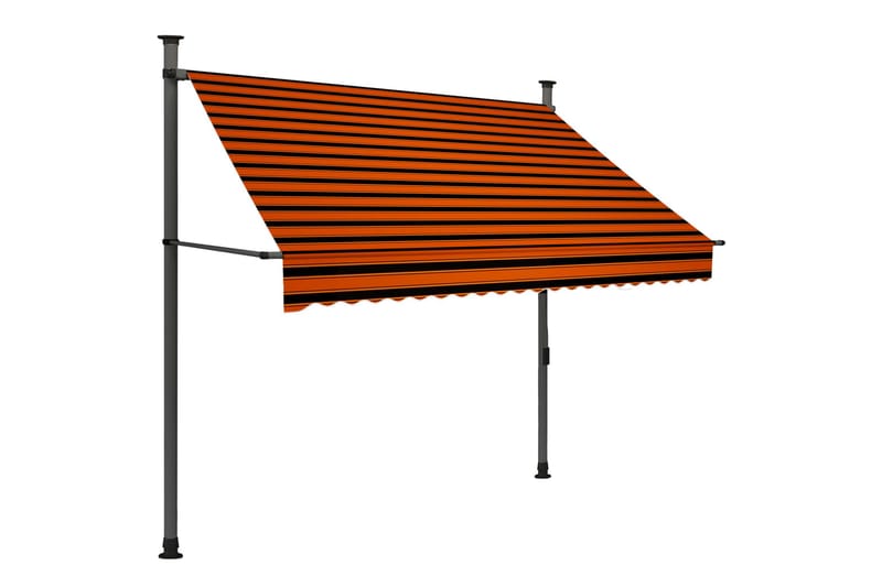 manuel foldemarkise med LED 200 cm orange og brun - Flerfarvet - Vinduesmarkise - Markiser