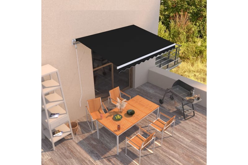 markise 300x250 cm automatisk betjening antracitgrå - Antracit - Havemøbler - Solafskærmning - Markiser - Balkonmarkise