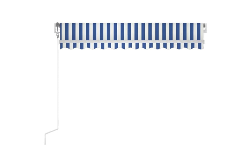 markise 300x250 cm automatisk betjening blå og hvid - Blå - Balkonmarkise - Markiser - Terrassemarkise