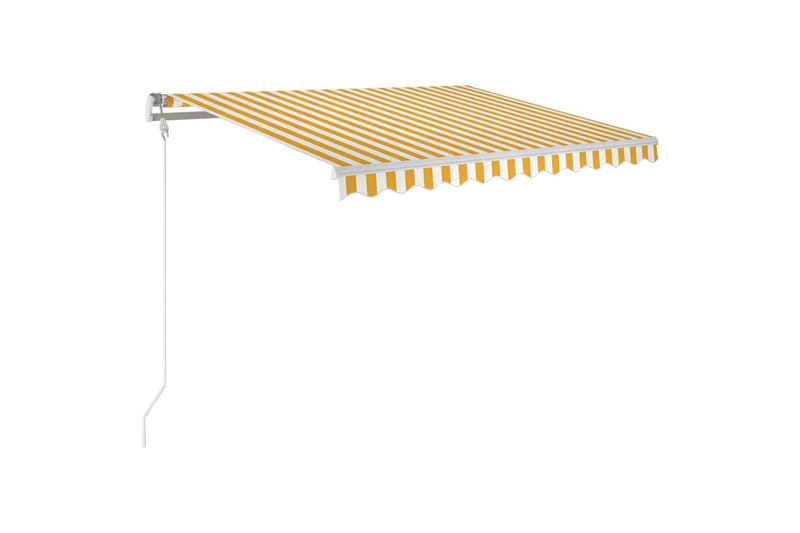 markise 300x250 cm automatisk betjening gul og hvid - Gul - Havemøbler - Solafskærmning - Markiser - Balkonmarkise